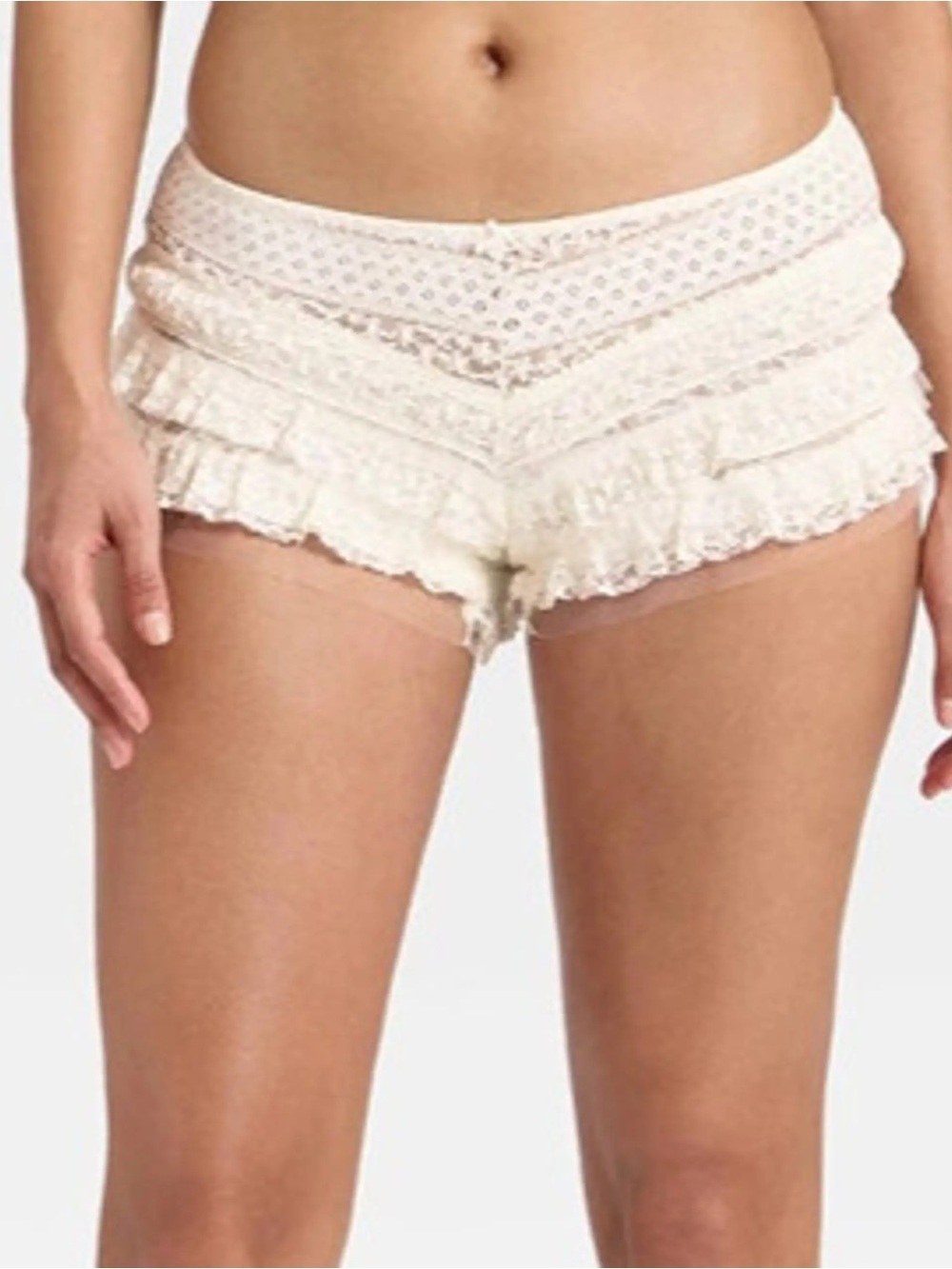 wild fable Cream Lace Ruffle Sleep Shorts